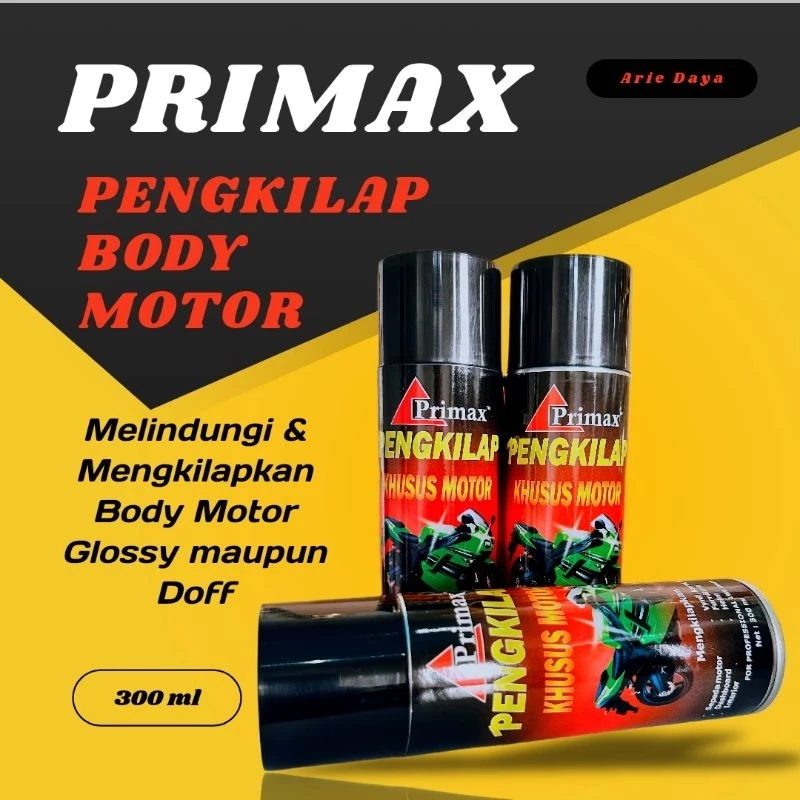 Restorer Pengkilap Motor Pengkilap Body motor Penghitam Cat GLOSSY & DOFF PRIMAX 300 ml - Gambar 2