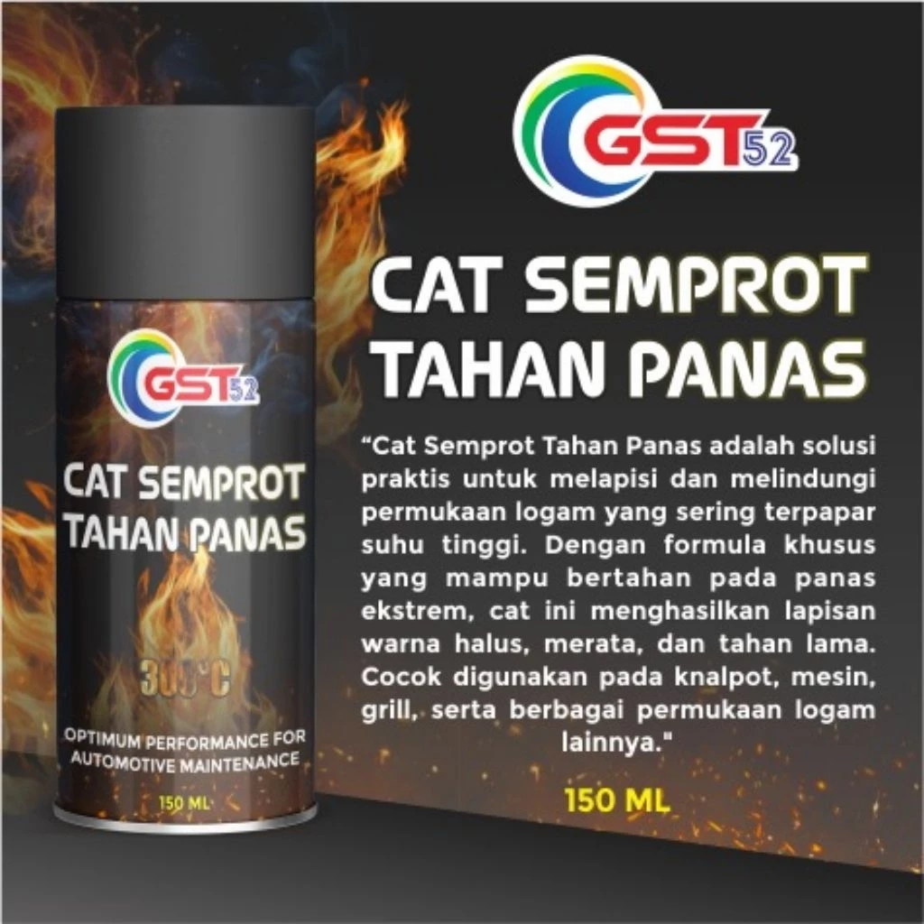 GST52 Cat Semprot Tahan Panas Hi Temp Pilok Cat Tahan Panas Knalpot - Gambar 3